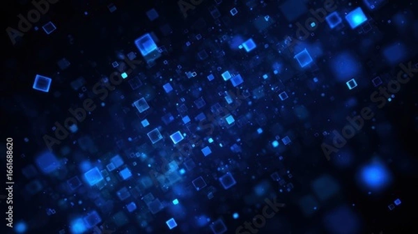 Obraz Abstract digital squares on dark background
