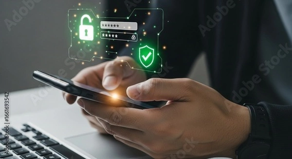 Fototapeta Protecting Your Digital Identity With Strong Mobile Security Practices For Enhanced Online Safety