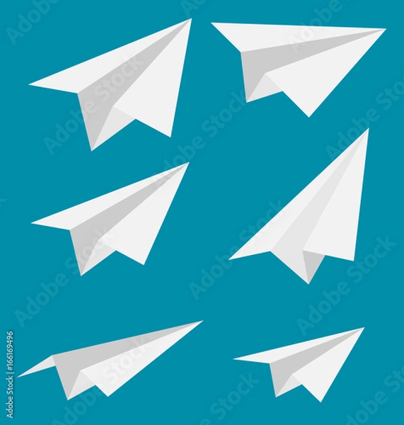 Fototapeta Vector paper plane icons.