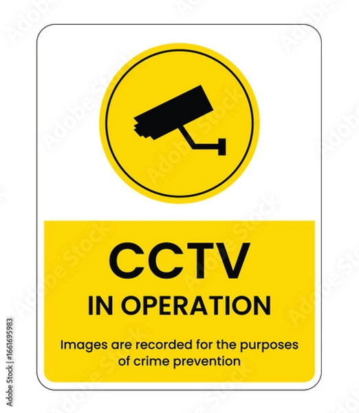 Obraz CCTV in Operation Warning Sign