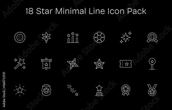 Fototapeta Star - 18 Minimal Line Vector Illustrations