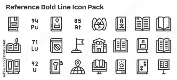 Fototapeta 24 Bold Outline Style Icons - Reference Collection