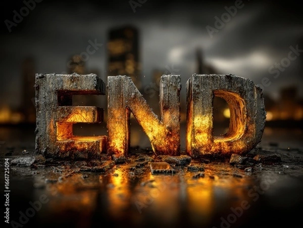 Obraz Fiery End: Cityscape Destruction