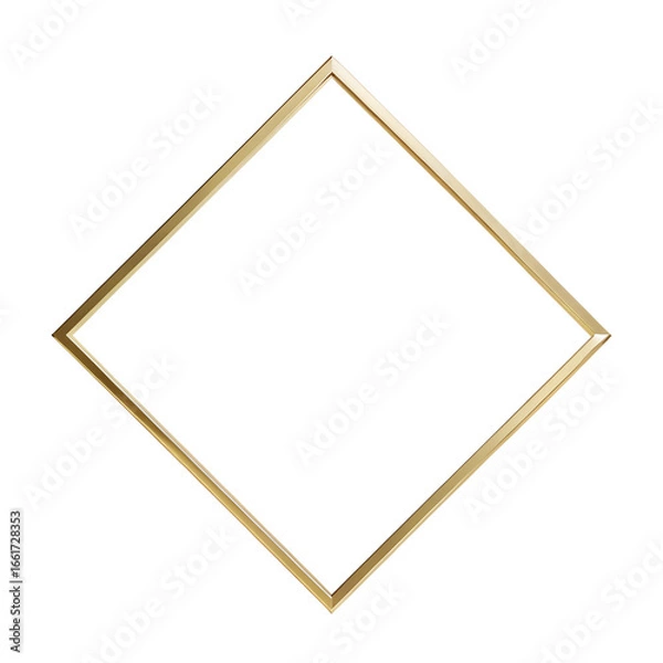 Fototapeta Elegant Gold Diamond Frame: Modern, Minimalist, Luxury Design Element for Branding and Presentation.