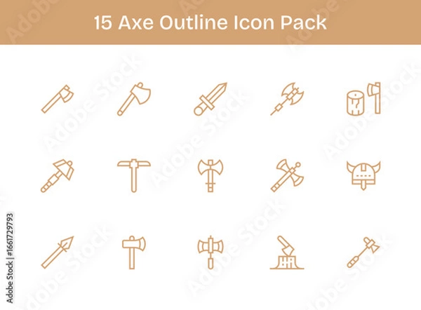 Fototapeta 15 Outline Vectors for Axe Theme