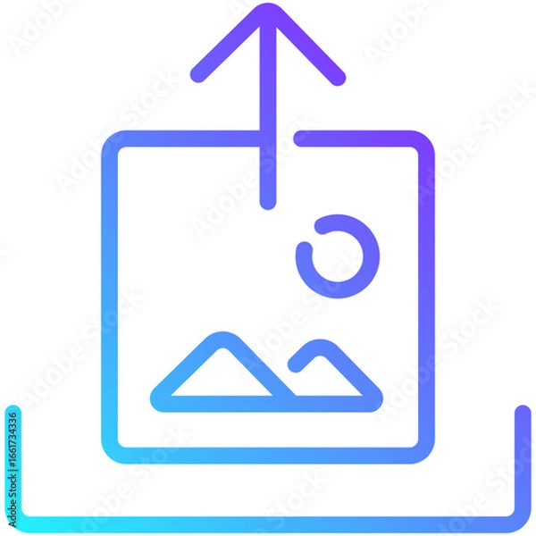 Fototapeta upload gradient line icon