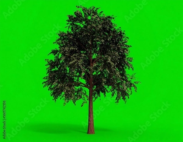 Obraz Isolated tree against green background