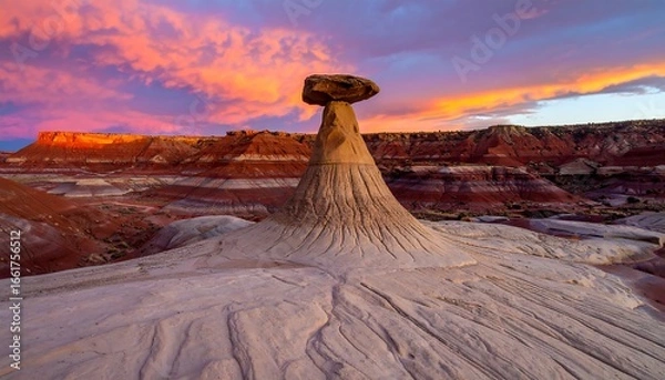 Obraz Colorful rock formation at sunset