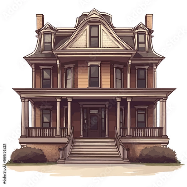 Fototapeta Dollhouse isolated on white 