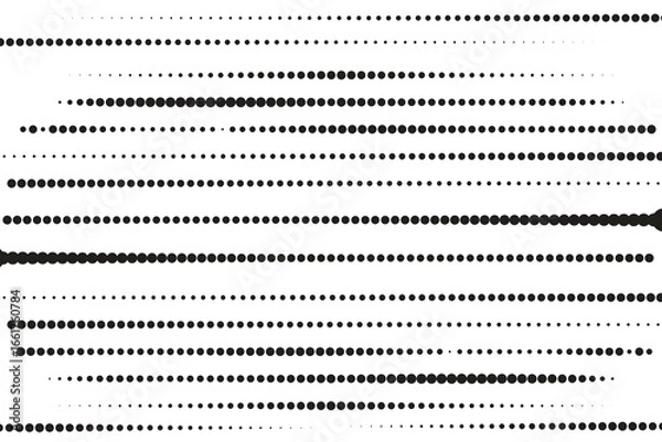 Fototapeta Lines made of dots. For brushes, decorative elements, dividing lines. Vector illustration.