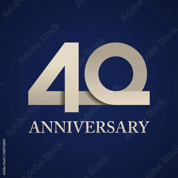 Obraz 40 years anniversary paper number vector