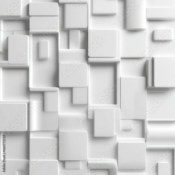 Fototapeta white geometric abstract shapes pattern