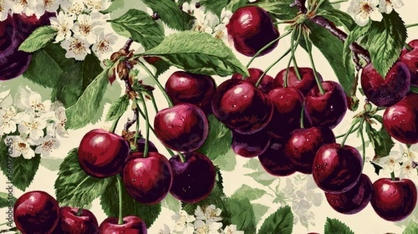 Fototapeta Sour Cherry Background