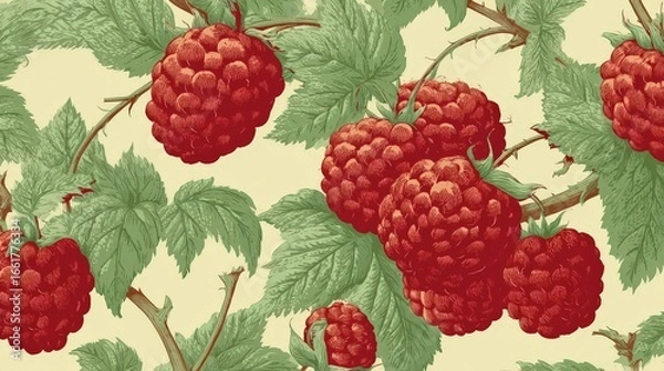Fototapeta Raspberry Background