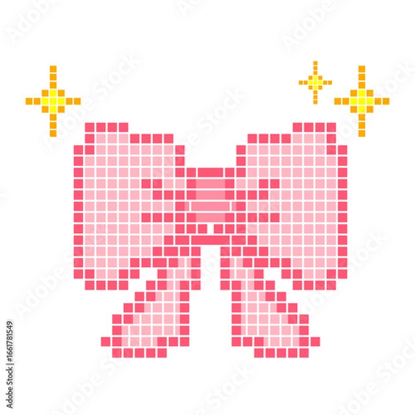 Obraz Pink bow cross stitch pattern