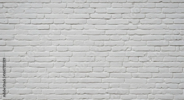 Fototapeta A textured white brick wall provides a simple, clean backdrop with a sense of depth and visual interest that showcases the subtle nuances of light and shadow playing across the surface.