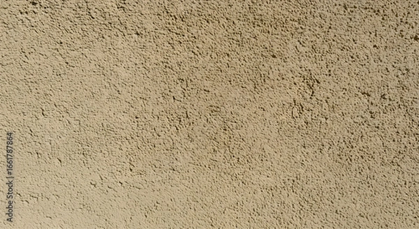 Fototapeta Detailed beige stucco wall texture fills the frame, showcasing a rough, uneven surface with shadows enhancing depth and tactile quality, creating a warm, earthy feel under soft light.