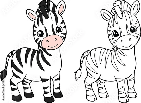 Obraz Cute Cartoon Zebra Illustration