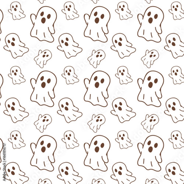 Obraz halloween ghosts seamless pattern design