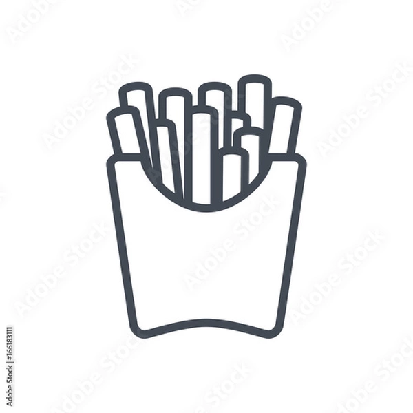 Obraz Fast food french fries line icon