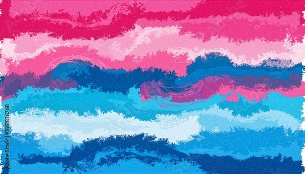 Obraz Abstract wave pattern in blue and green on white background  