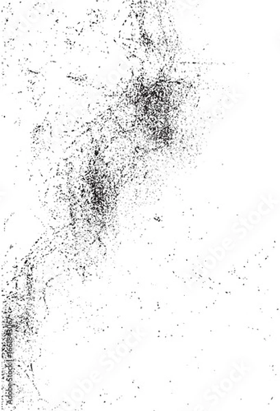 Fototapeta Dynamic black splatter pattern on white background, ideal for abstract design, grunge textures, backgrounds, or artistic effects.