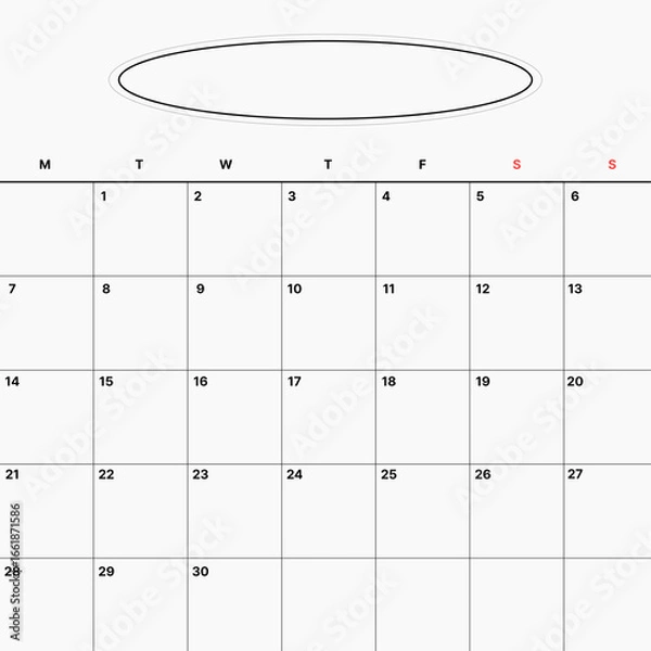 Obraz 미니멀한 검정 달력 속지