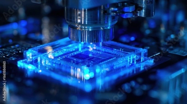 Obraz precision robotic microchip assembly