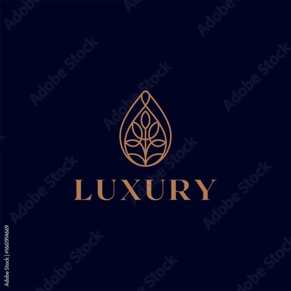 Obraz Modern Elegant Luxury Leaf Logo