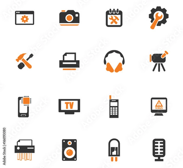 Fototapeta Electronics repair icons set