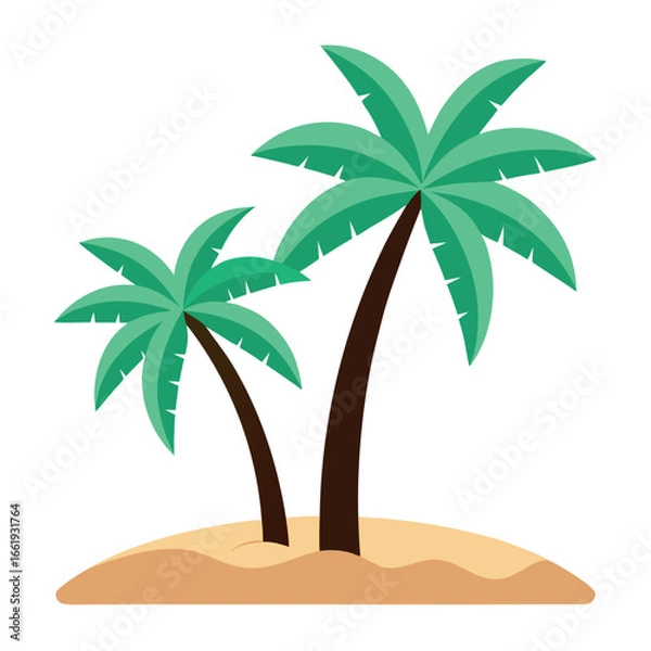 Fototapeta a-minimalist--flat-design-illustration-of-two-palm silhouette vector eps