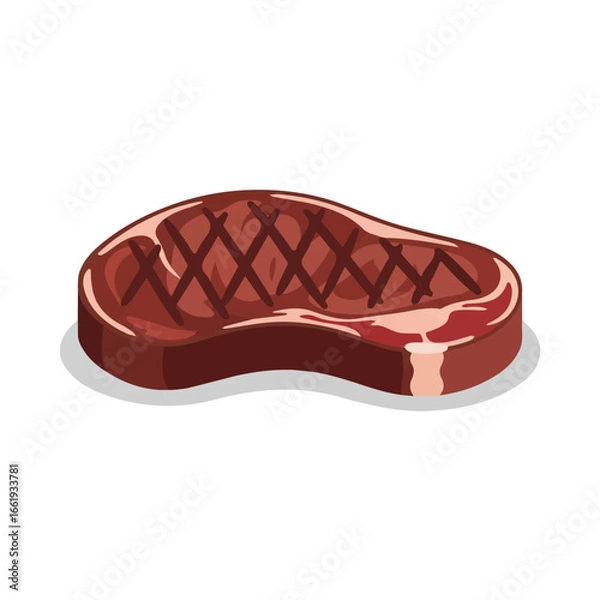 Fototapeta Cooked steak vector design for motion graphics