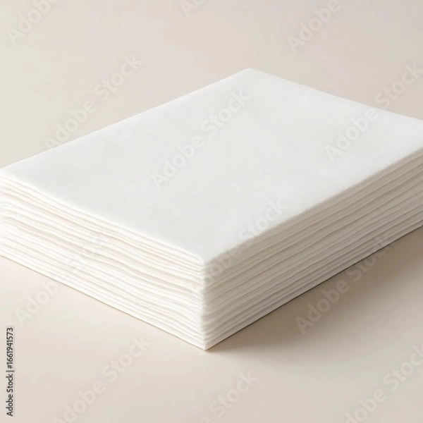 Fototapeta Flat Folded Tissue Paper Mockup