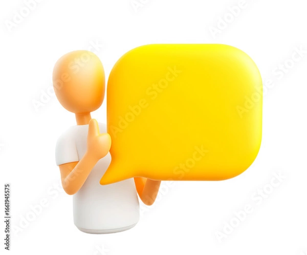 Fototapeta Minimalist figurine with abstract geometric shape conveying a sense of contemplation and creative expression