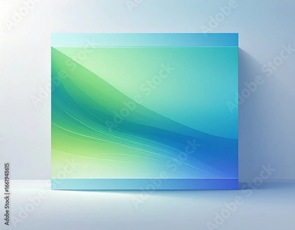 Fototapeta Abstract blue and green geometric pattern for a modern business brochure template design