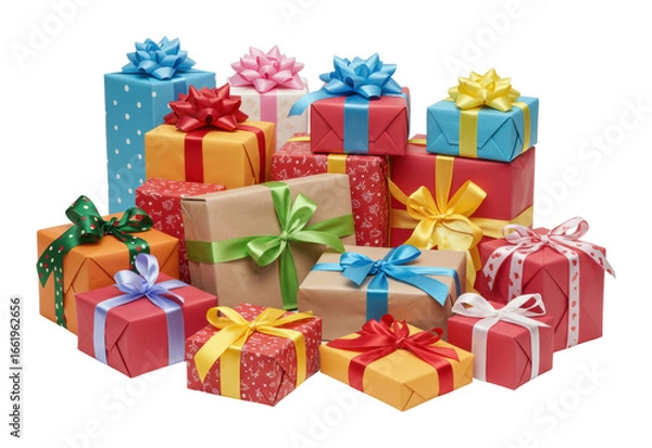 Obraz Festive gift celebration home bright environment joyful surprises isolated PNG