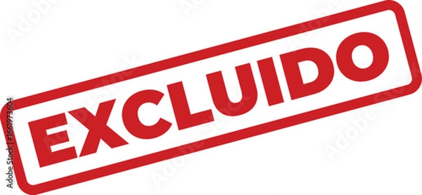 Fototapeta Excluido red slanted stamp with rounded corners for design projects and web use