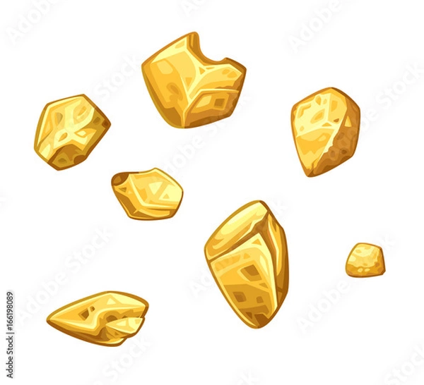 Obraz Golden ore set. Vector illustration