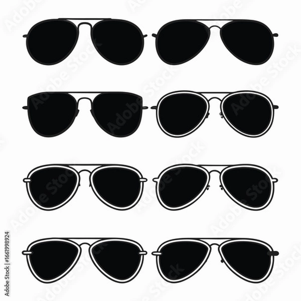 Fototapeta Collection of aviator sunglasses in various styles