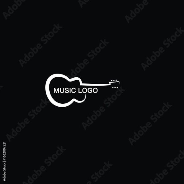 Fototapeta guitar music logo