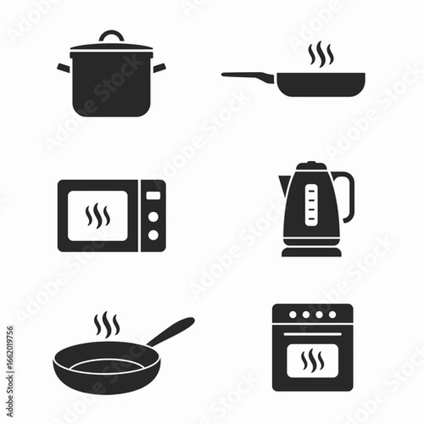Obraz Food Preparation. Vector flat illustration. White background.