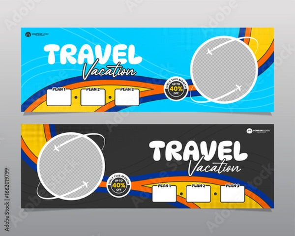 Obraz Travel banner with retro design