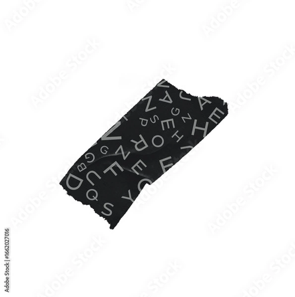 Obraz Alphabet Adhesive Tape Piece on Transparent Background A Decorative Stationery Supply for Arts and Crafts with Lettered Design and Realistic Texture.