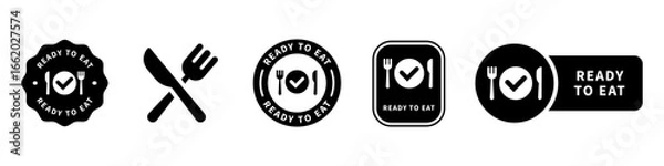 Obraz Ready to Eat vector stamp for food product packaging information.