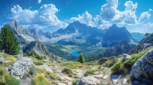 Obraz Mountain valley landscape viewpoint