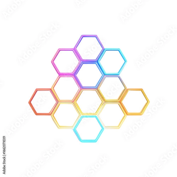 Obraz Abstract Colorful Hexagon Pattern Geometric Design Background