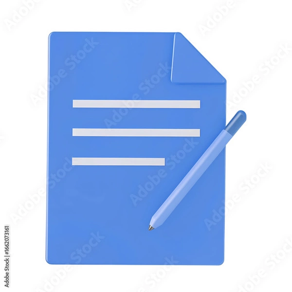 Obraz Document icon with stylus represents writing editing and digital note taking tasks