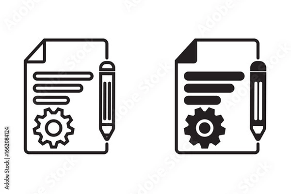 Obraz Documentation line icon seet. Technical instruction sign. Quality design element. Classic style documentation sign. Editable stroke. Vector