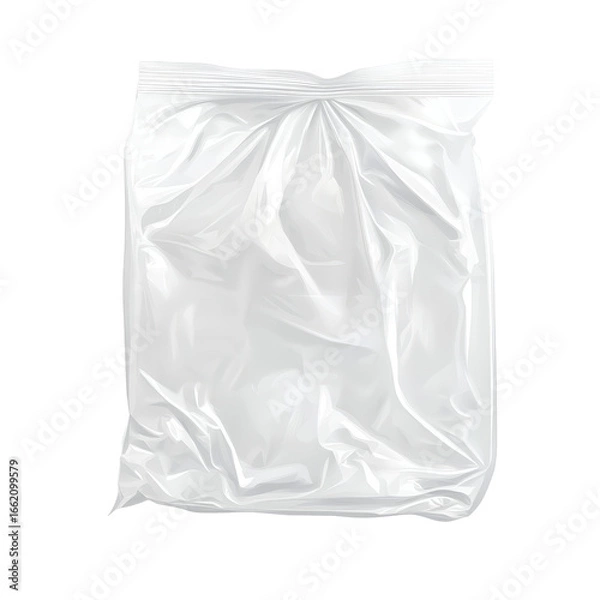Fototapeta Realistic Plastic Bag Sheet for A4 Vector, A4 vector illustration of a realistic plastic bag sheet, isolated on transparent background