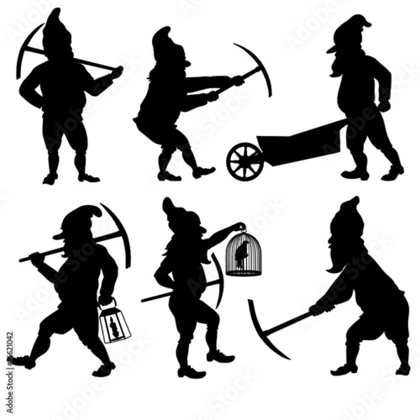 Obraz Gnomes silhouettes set1